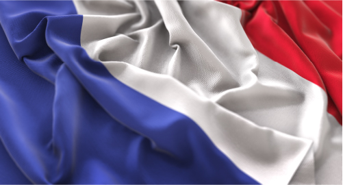 France Flag Ruffled Beautifully Waving Macro Close Up Shotx500 100